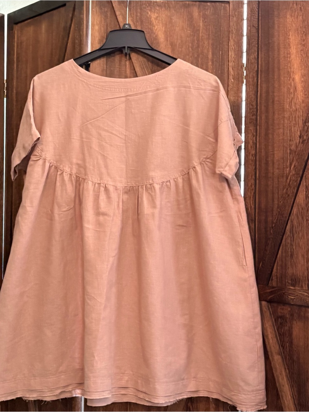 Grade & Gather Short Sleeve Mini Dress in Taupe; Large - Picture 11 of 14